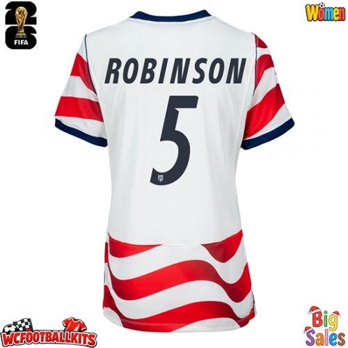 United States Antonee Robinson #5 Replica Home Stadium Shirt for Women World Cup 2026 Short Sleeve
